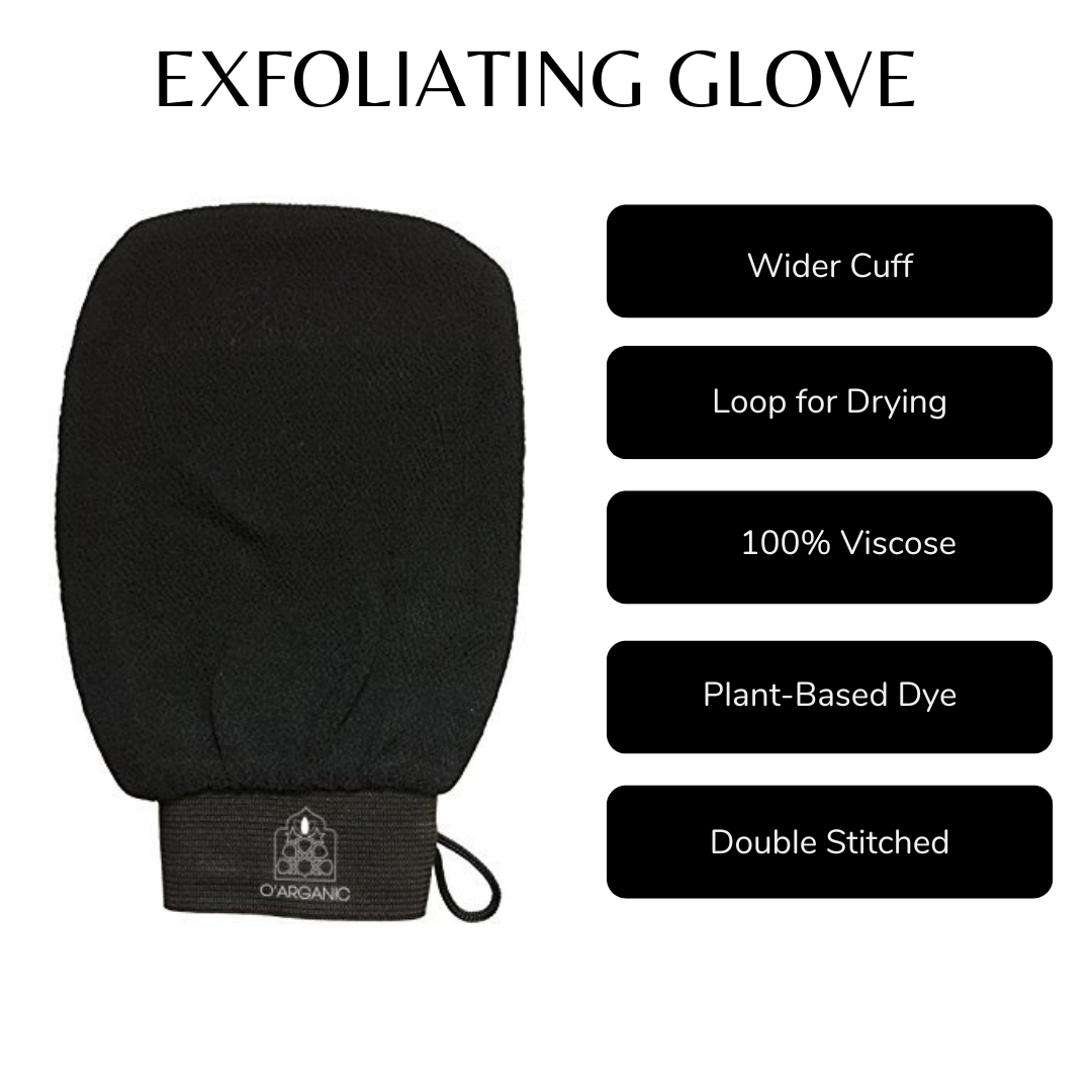 Moroccan Hammam Duo: Black Soap with Argan & Eucalyptus + Exfoliating Glove